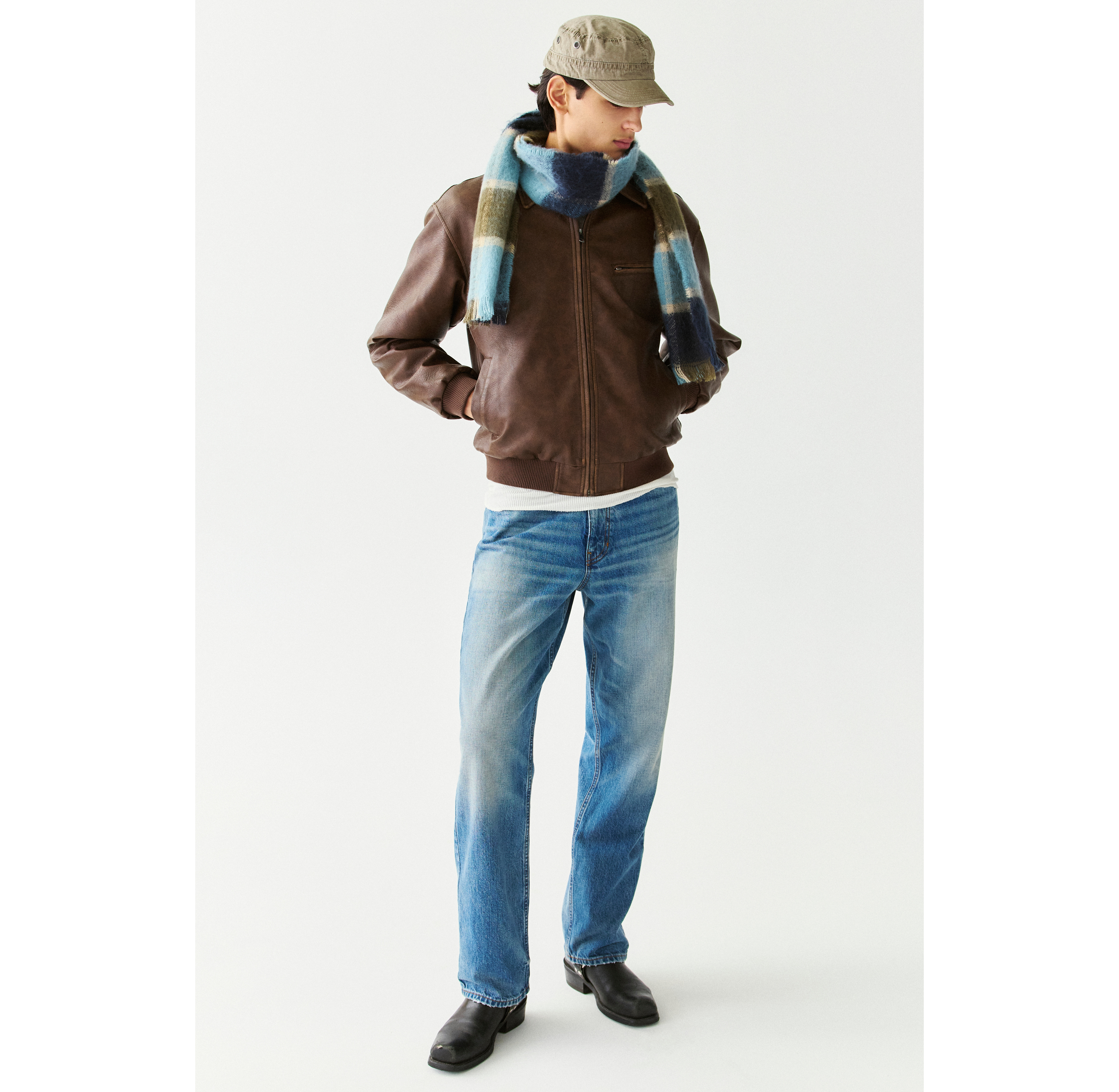 BDG Faux Leather Bomber Jacket