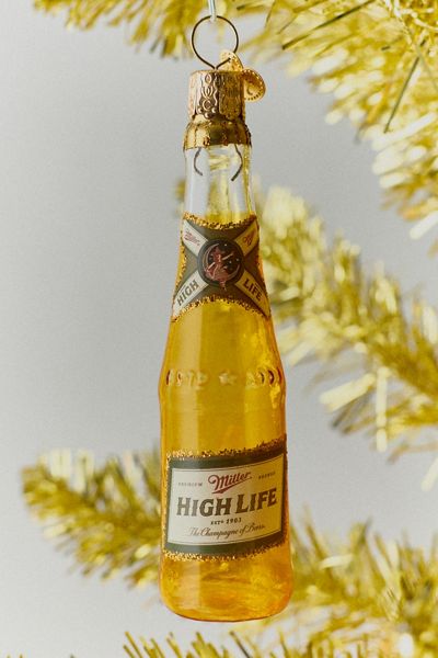 Miller High Life Bottle Glass Ornament