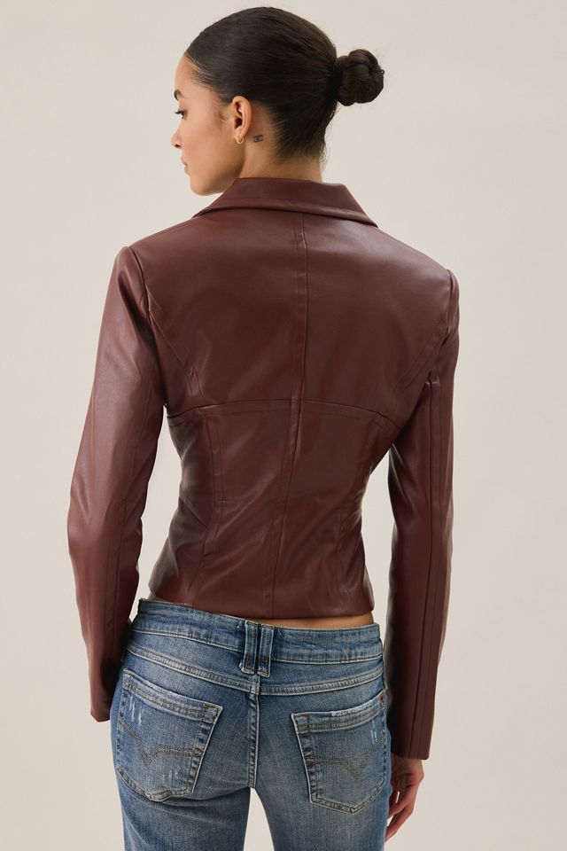 Lioness Merci Fitted Faux Leather Jacket #3