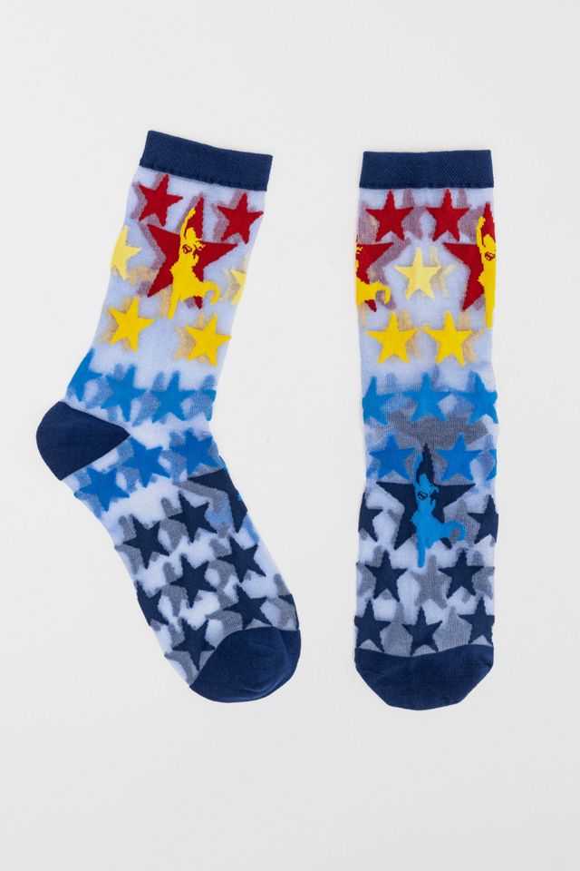 Sock Candy Supergirl Star Shimmer Sheer Sock #1