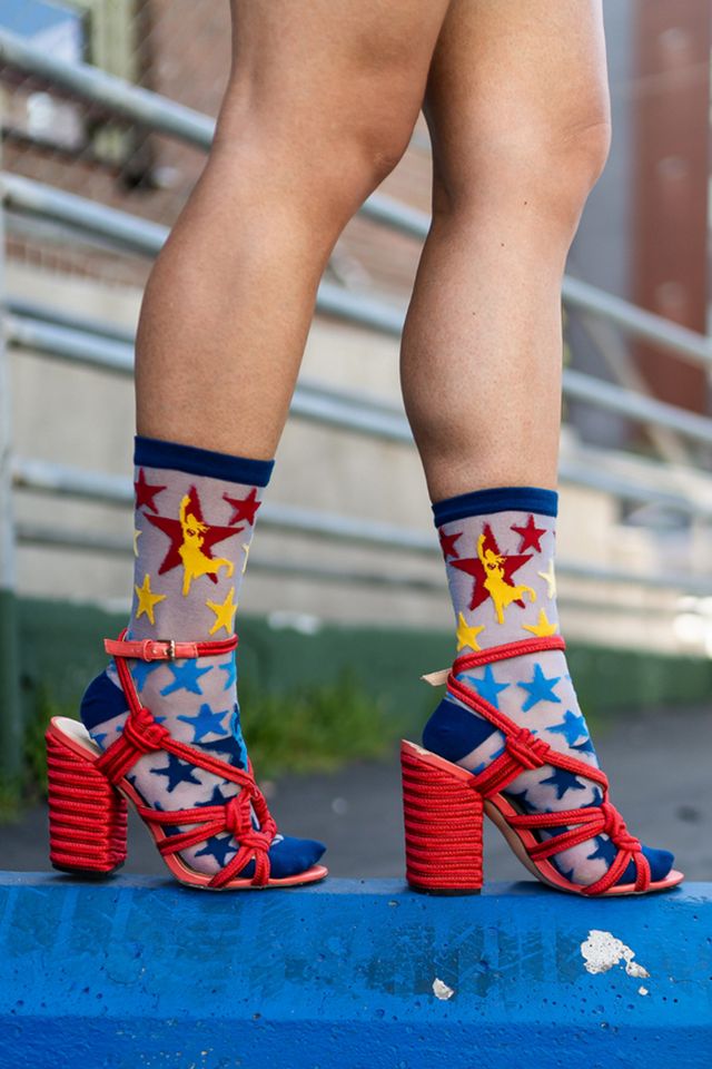 Sock Candy Supergirl Star Shimmer Sheer Sock #2