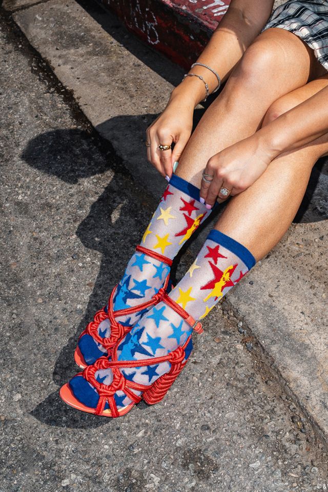 Sock Candy Supergirl Star Shimmer Sheer Sock #3