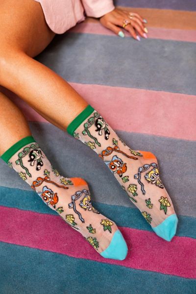 Sock Candy Powerpuff Girls Coquette Shimmer Sheer Sock