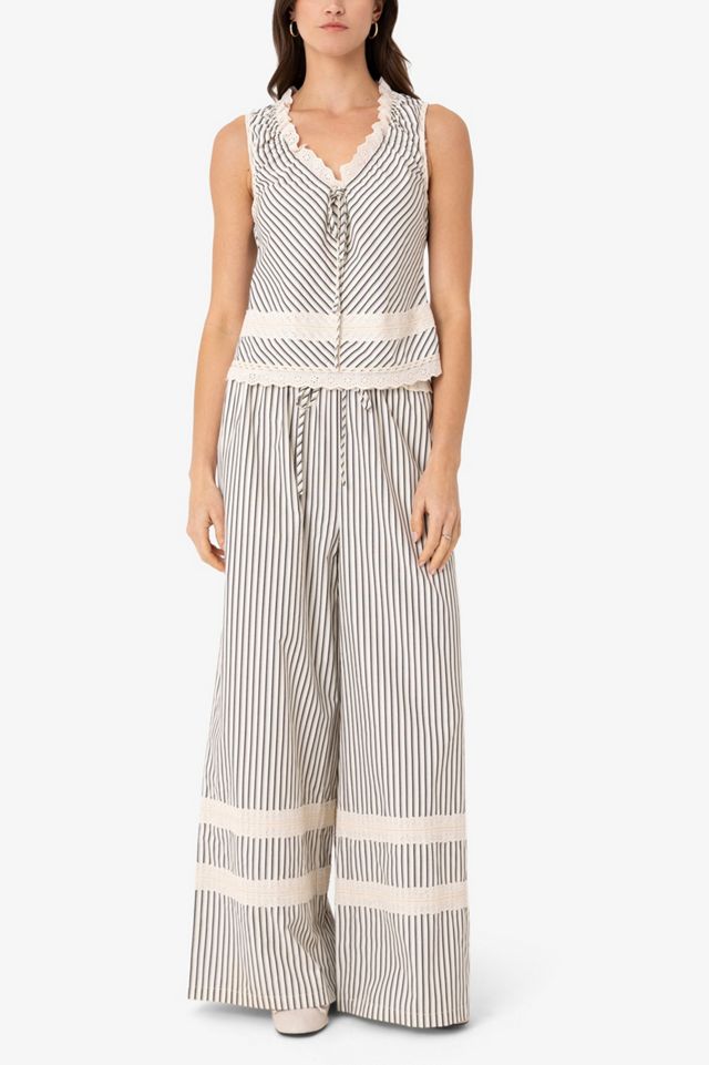 Amy Lynn Anais Stripe Cotton Broderie Frill Top #3