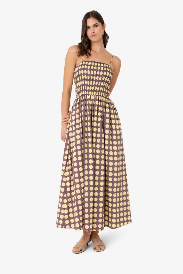 Amy Lynn Darcy Polka Dot Smocked Midi Dress #3