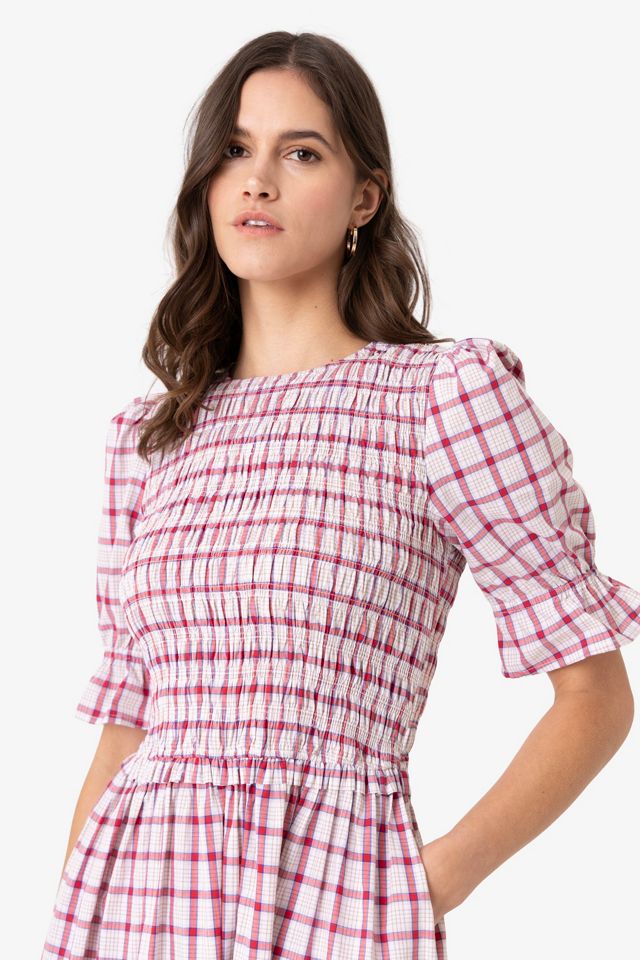 Amy Lynn Imogen Cotton  Window Pane check Midaxi Dress #4