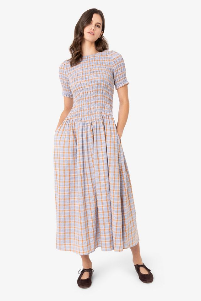 Amy Lynn Beatrix Pure Cotton Smocked Plaid Midi Dress #2