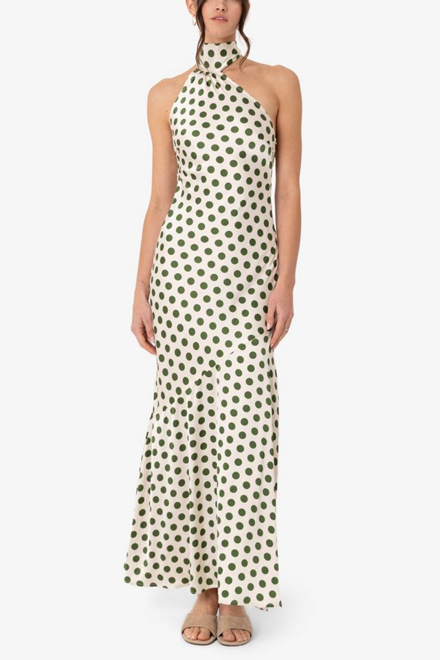 Amy Lynn Baia Polka Dot Satin Halter Dress #1