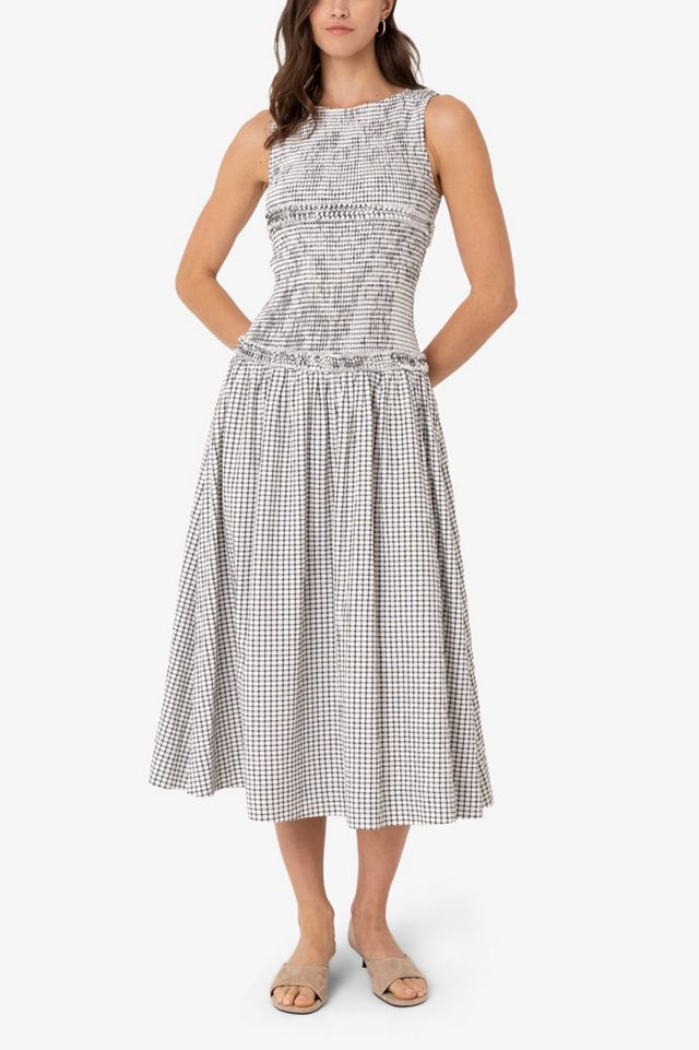 Amy Lynn Posey Gingham Cotton Smocked Midi Dress #2