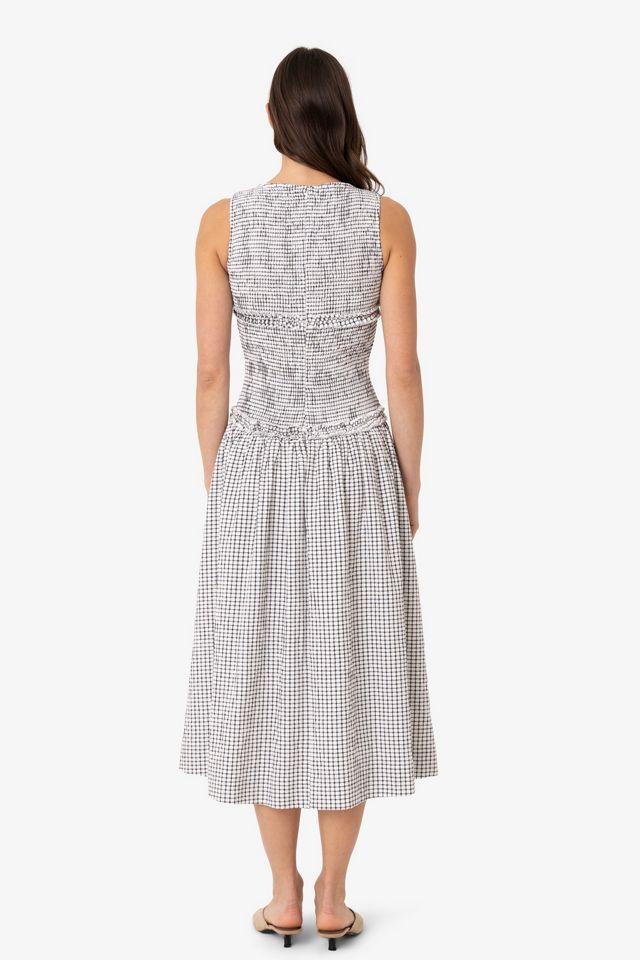 Amy Lynn Posey Gingham Cotton Smocked Midi Dress #3