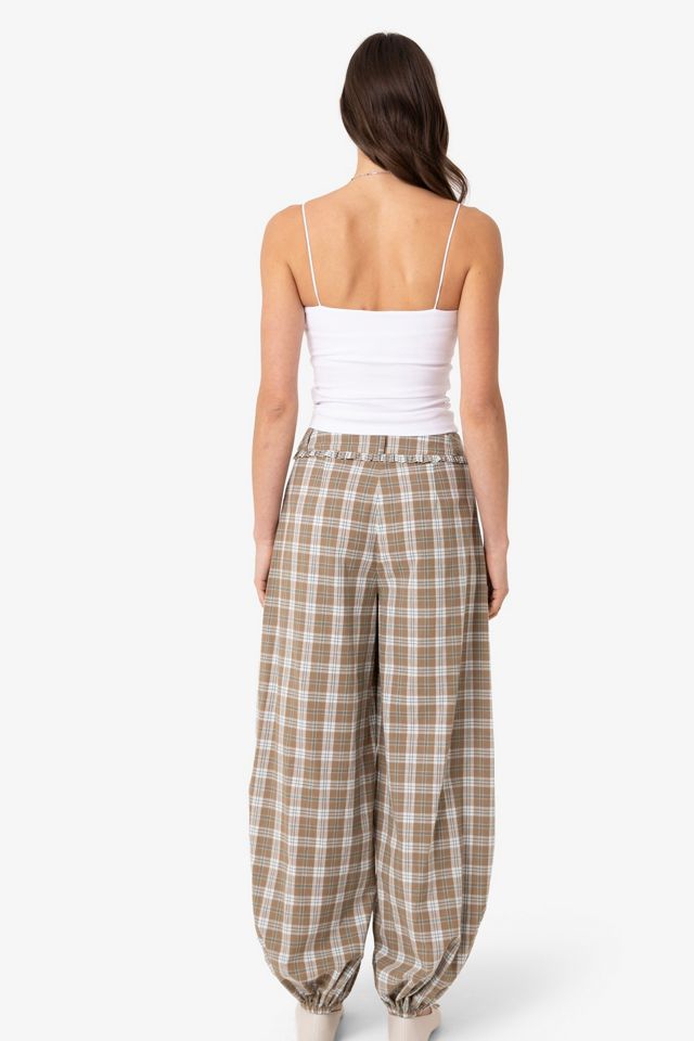 Amy Lynn Esme Check Cotton Balloon Trousers #2