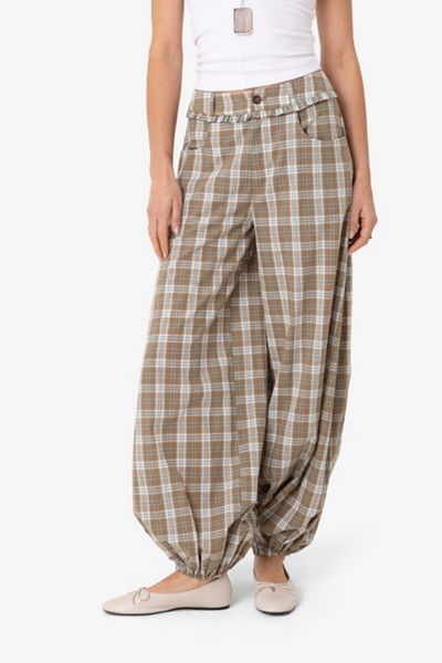 Amy Lynn Esme Check Cotton Balloon Trousers