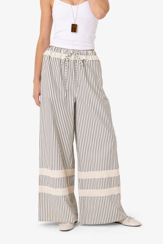 Amy Lynn Sloane Stripe Cotton Wide Leg Trousers #3