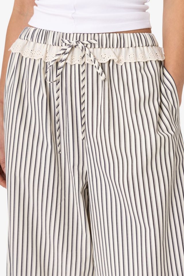 Amy Lynn Sloane Stripe Cotton Wide Leg Trousers #4