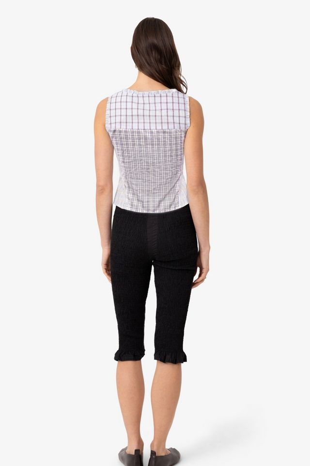 Amy Lynn Brittany Multi Check Cotton Blend Frill Top #3