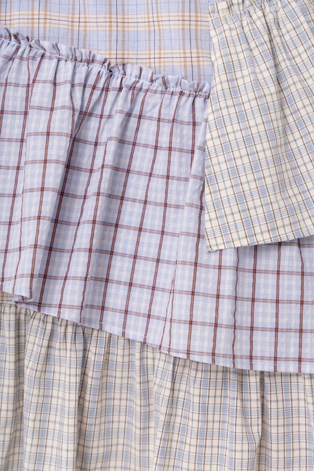 Amy Lynn Thea Multi Check Cotton Smocked Tiered Skirt #4