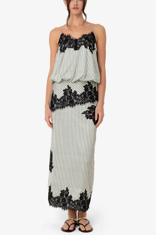 Amy Lynn Verona Polka Dot Satin Midi Skirt #1