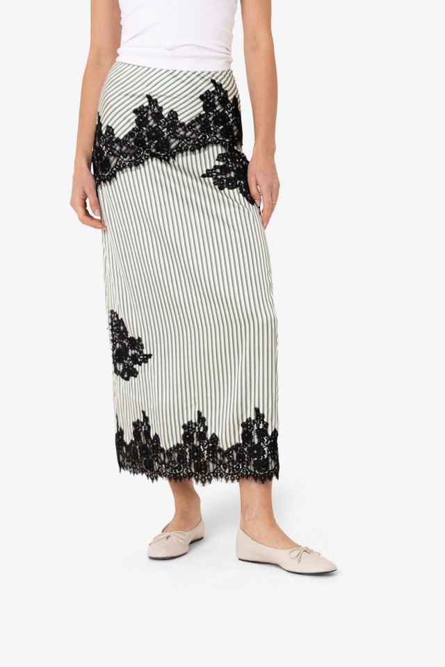 Amy Lynn Verona Polka Dot Satin Midi Skirt #2