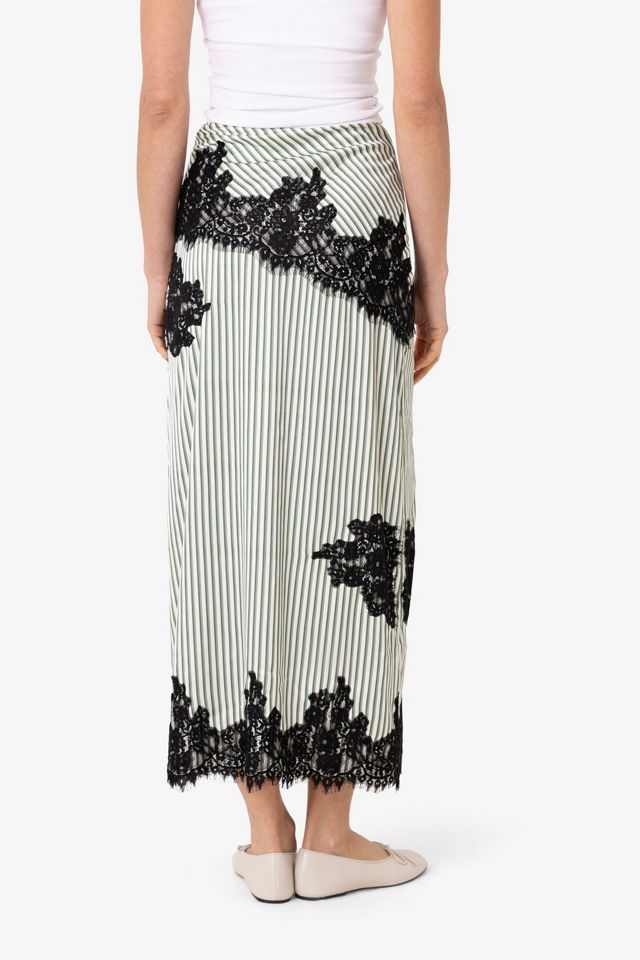 Amy Lynn Verona Polka Dot Satin Midi Skirt #3
