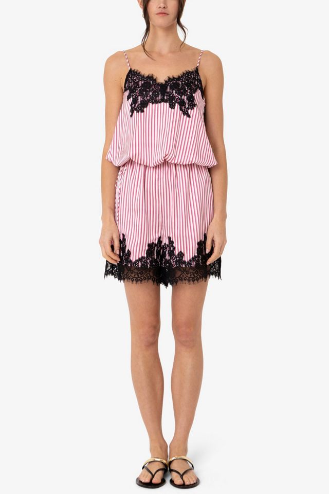 Amy Lynn Palma Satin Lace Playsuit #1