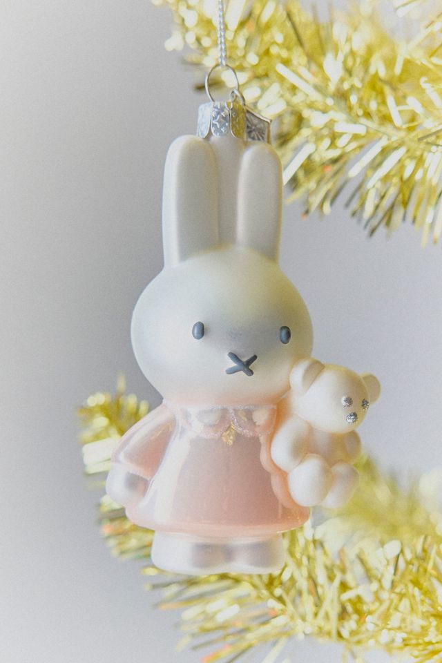 Vondels Miffy Pink Bear Glass Ornament #1