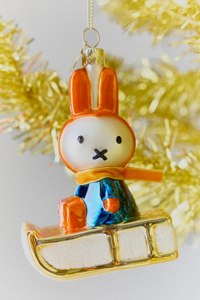 Vondels Miffy On Sleigh Glass Ornament #1