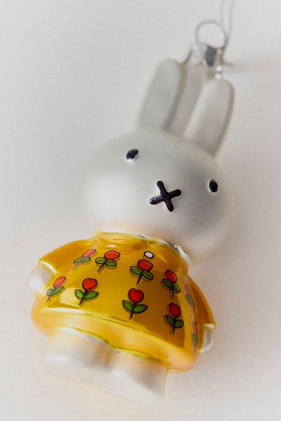 Vondels Miffy Yellow Tulips Glass Ornament