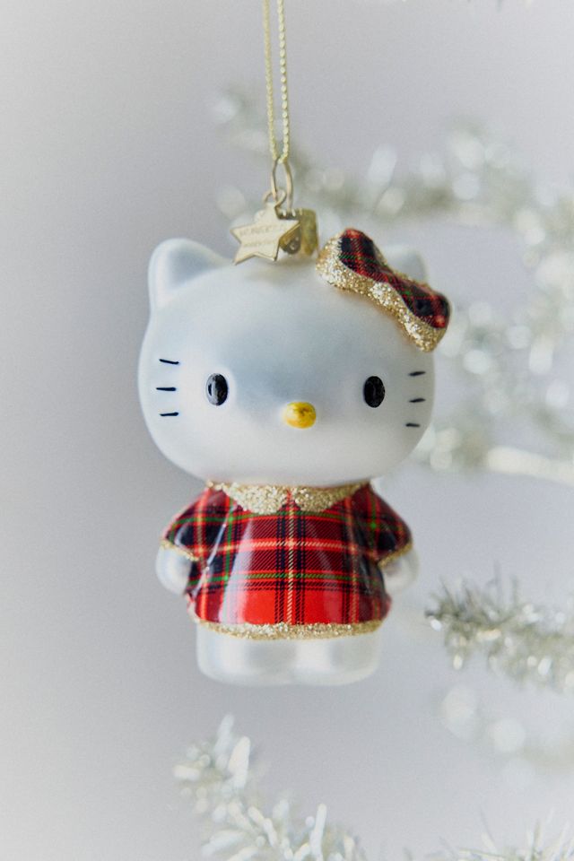 Vondels Sanrio Hello Kitty Tartan Dress Glass Ornament #1