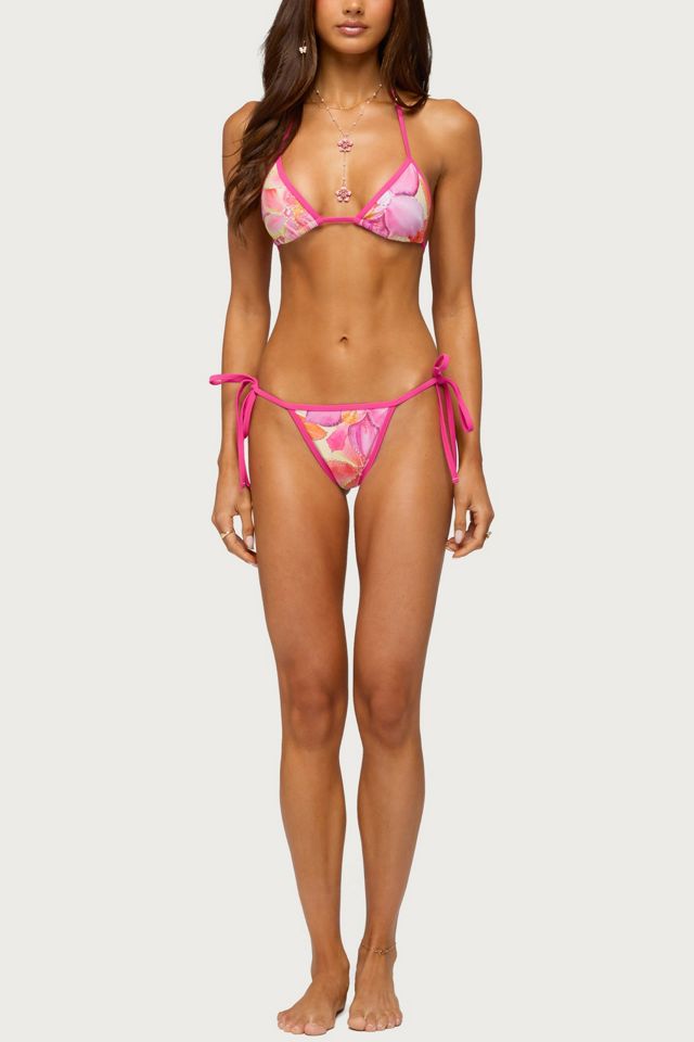 Edikted Hanai Floral Rhinstone Triangle Bikini Top #1