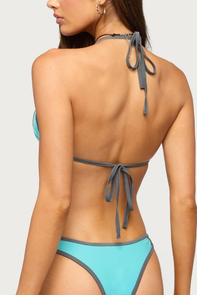 Edikted Adrie Contrast Triangle Bikini Top #4