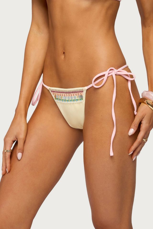 Edikted Tarah Beaded String Bikini Bottom #2
