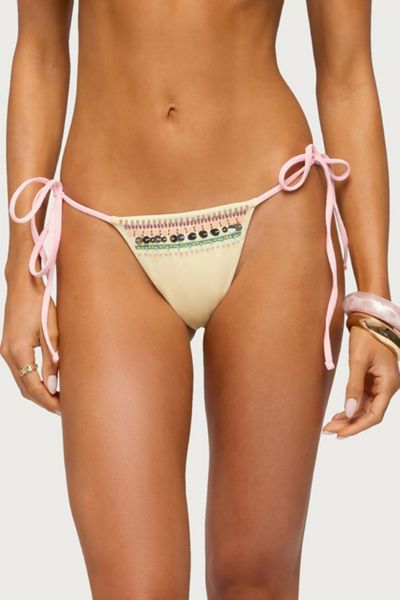 Edikted Tarah Beaded String Bikini Bottom