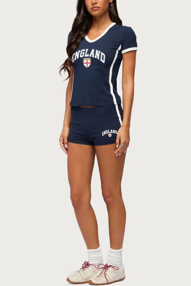 Edikted England Girl V Neck T Shirt #3