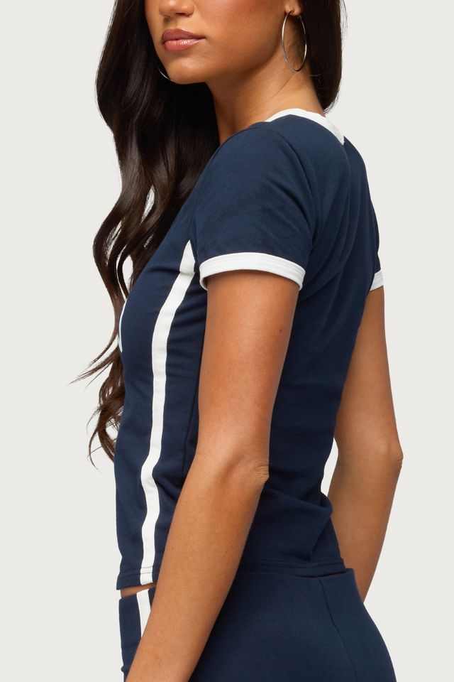 Edikted England Girl V Neck T Shirt #4