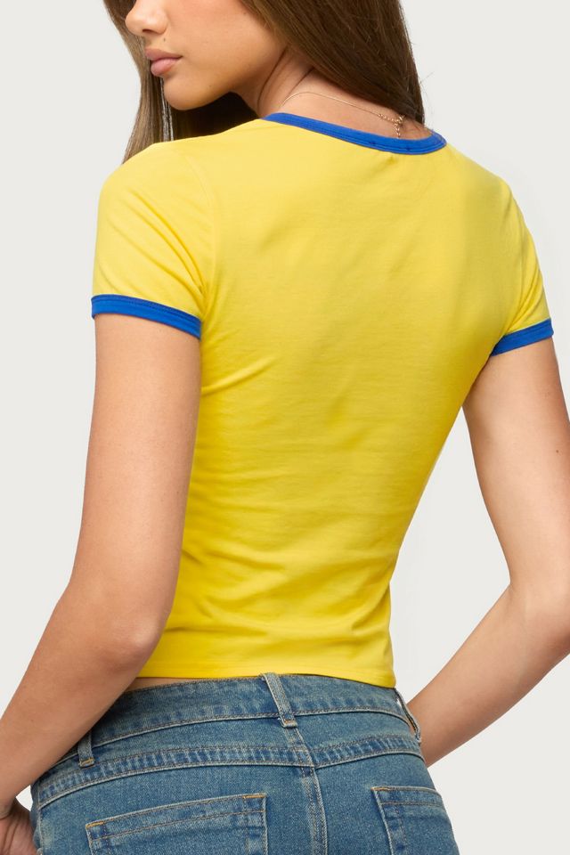 Edikted Colombia 08 V Neck T Shirt #4