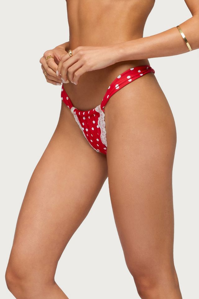 Edikted Bina Lacey Polka Dot Bikini Bottom #2