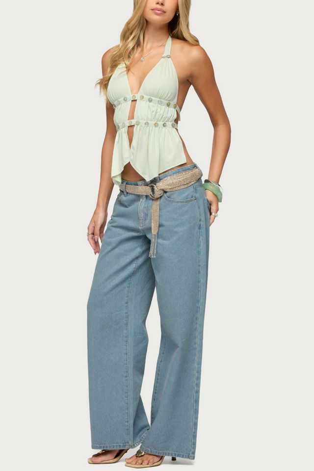 Edikted Izora Button Split Front Top #1