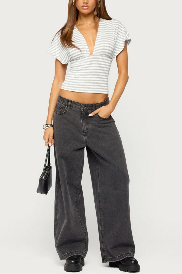 Edikted Chassidy Striped Flutter Top #1