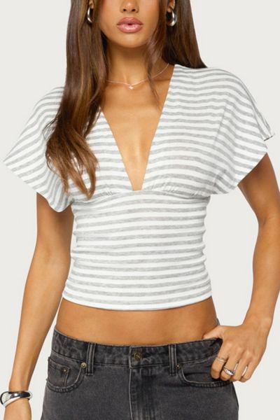Edikted Chassidy Striped Flutter Top