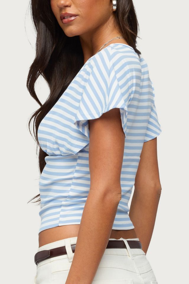 Edikted Chassidy Striped Flutter Top #4