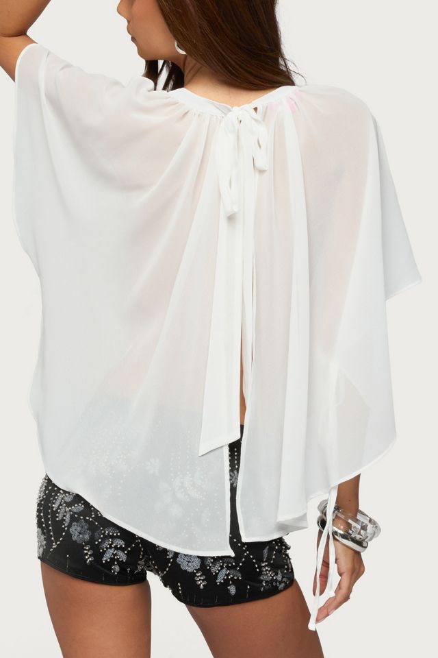 Edikted Sable Flowy Asymmetric Chiffon Top #4