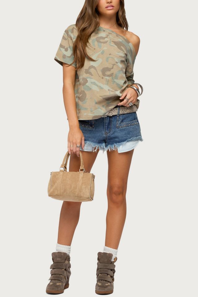 Edikted Miltah Camo Off Shoulder Top #1