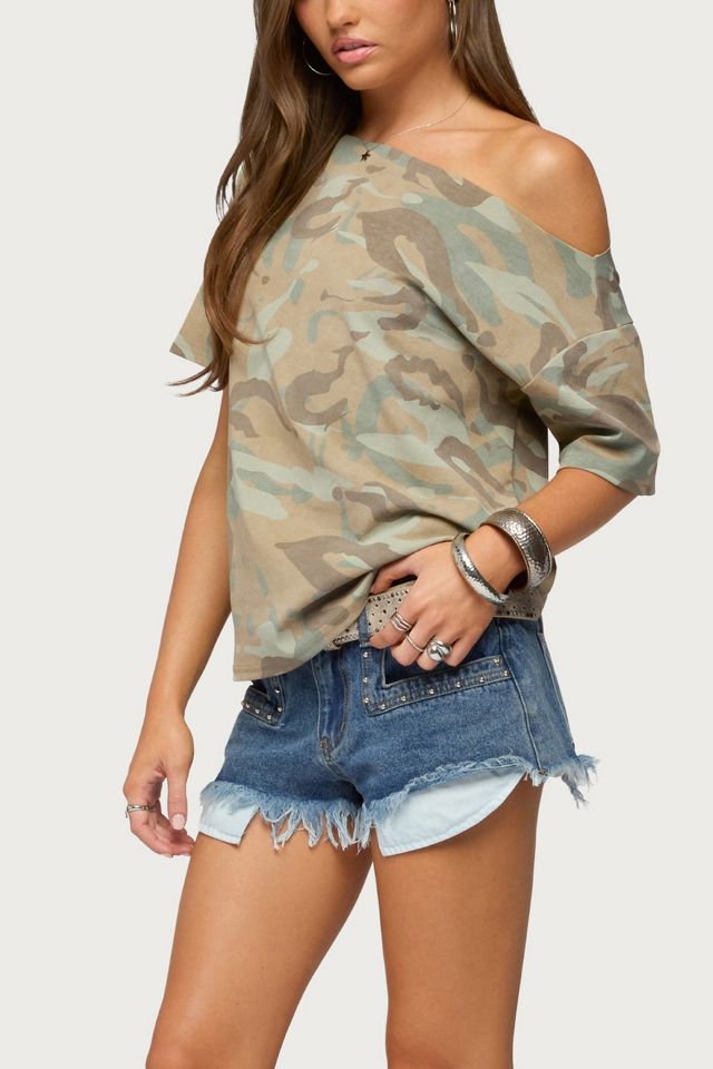 Edikted Miltah Camo Off Shoulder Top #3