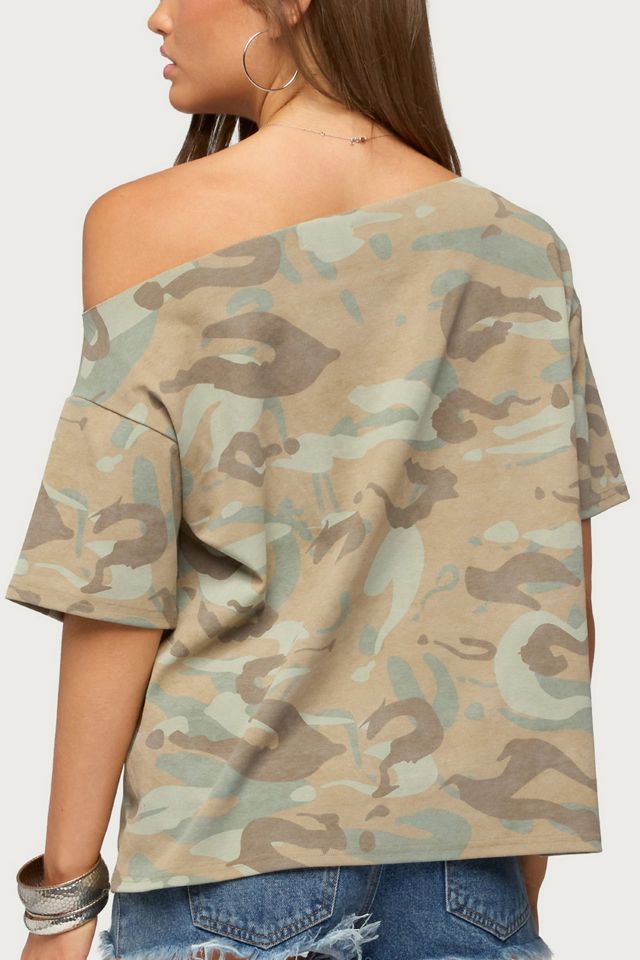 Edikted Miltah Camo Off Shoulder Top #4