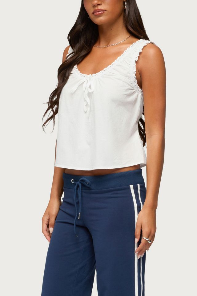 Edikted Edyth Tie Front Cotton Tank Top #3