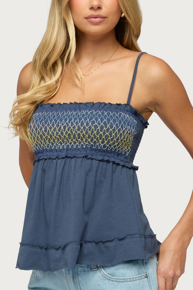 Edikted Kelsy Smocked Tank Top #2