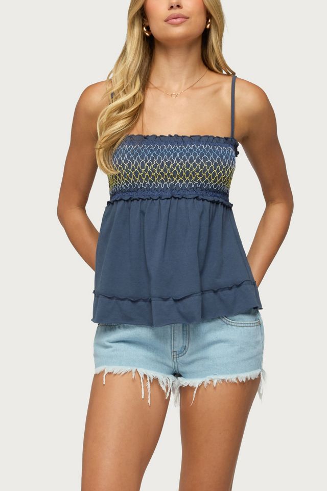 Edikted Kelsy Smocked Tank Top #3