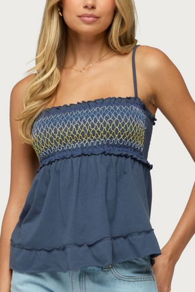 Edikted Kelsy Smocked Tank Top