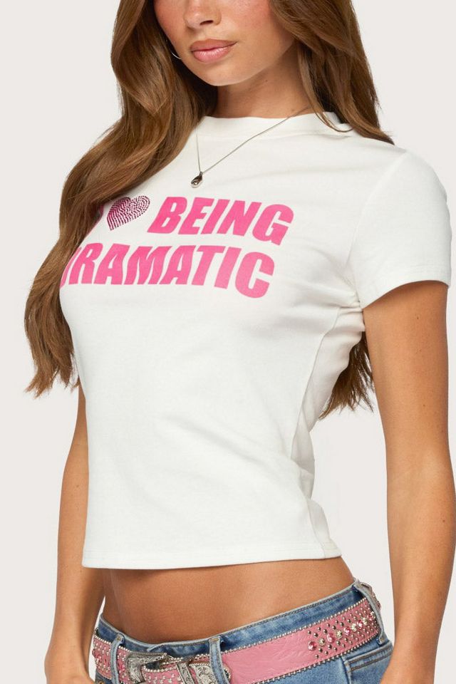 Edikted Drama Queen Rhinestone T Shirt #2