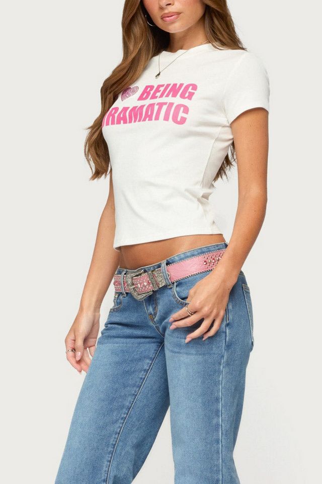 Edikted Drama Queen Rhinestone T Shirt #3